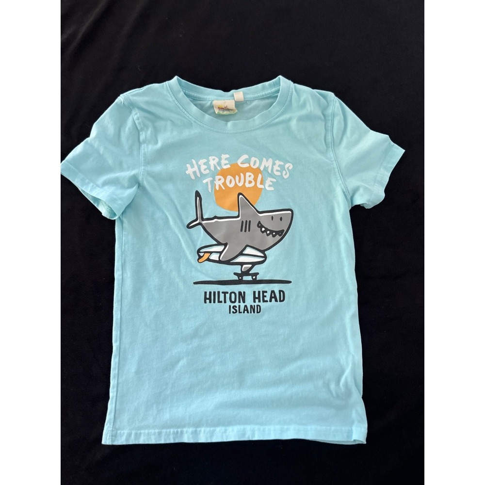 Earth Nymph short sleeved shark graphic print t-shirt Hilton Head Size 8